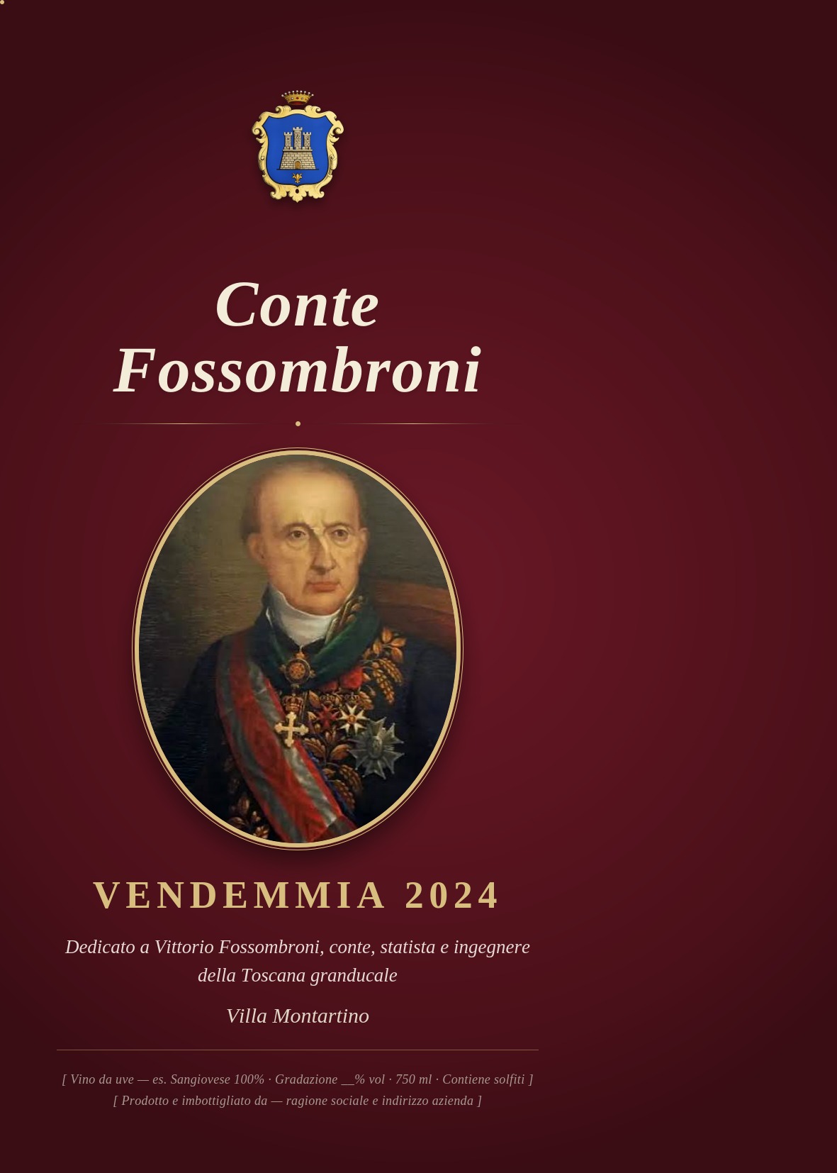 Etichetta del vino Conte Fossombroni, Vendemmia 2024