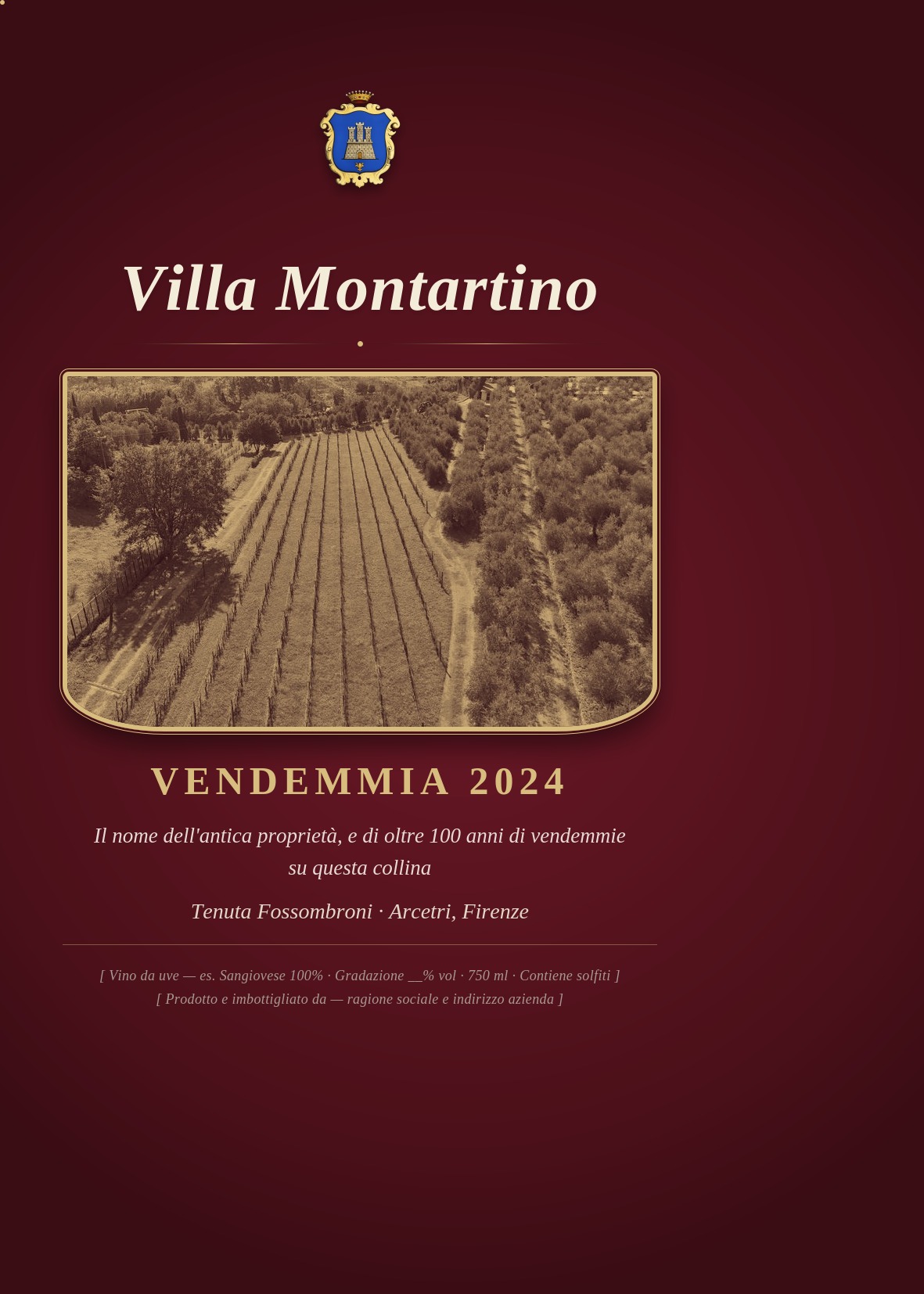 Etichetta del vino Villa Montartino, Vendemmia 2024